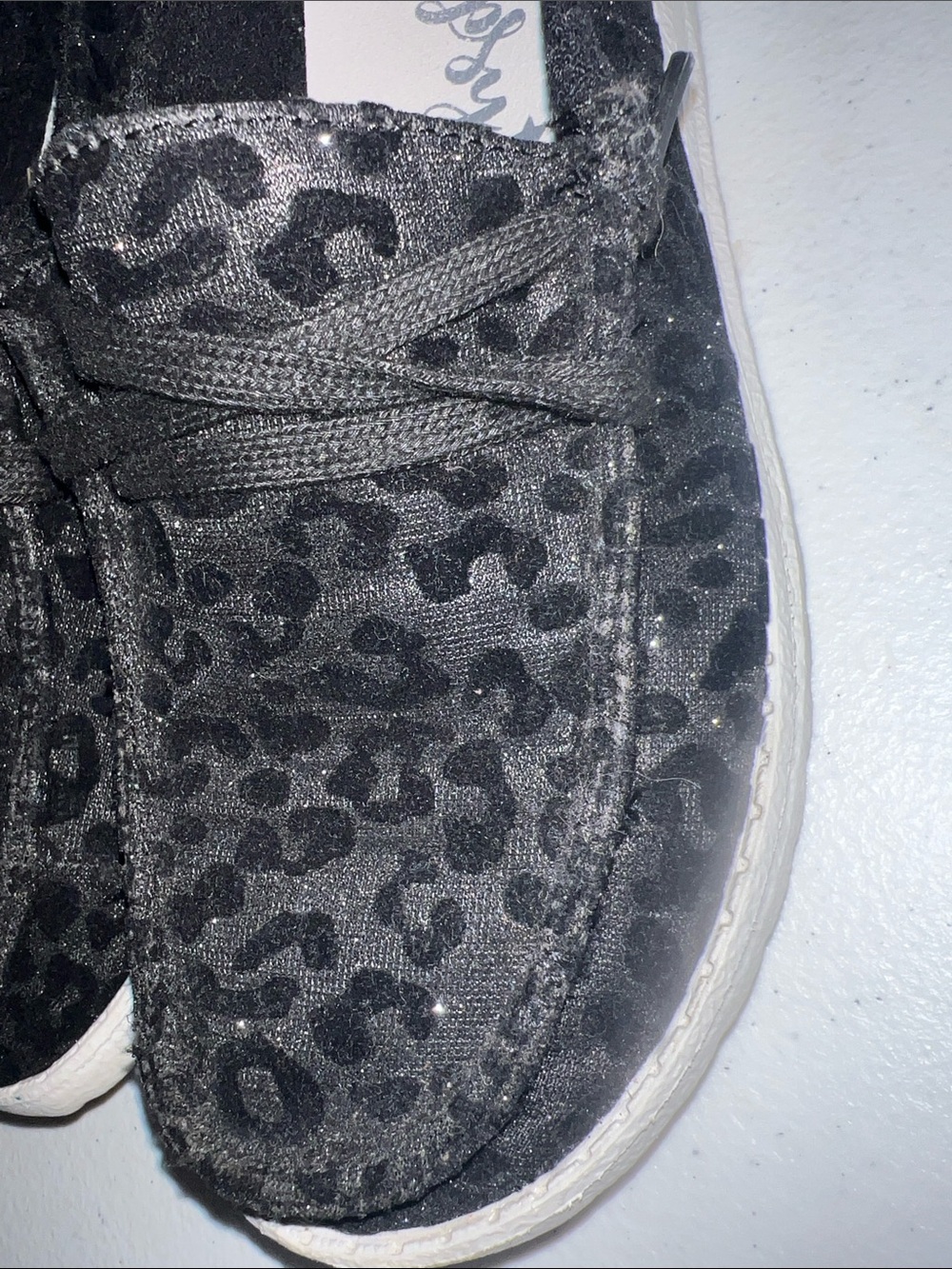 Gypsy Jazz "To the Moon" black leopard print slip-on shoes. - Picture 4 of 7